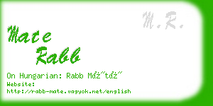 mate rabb business card